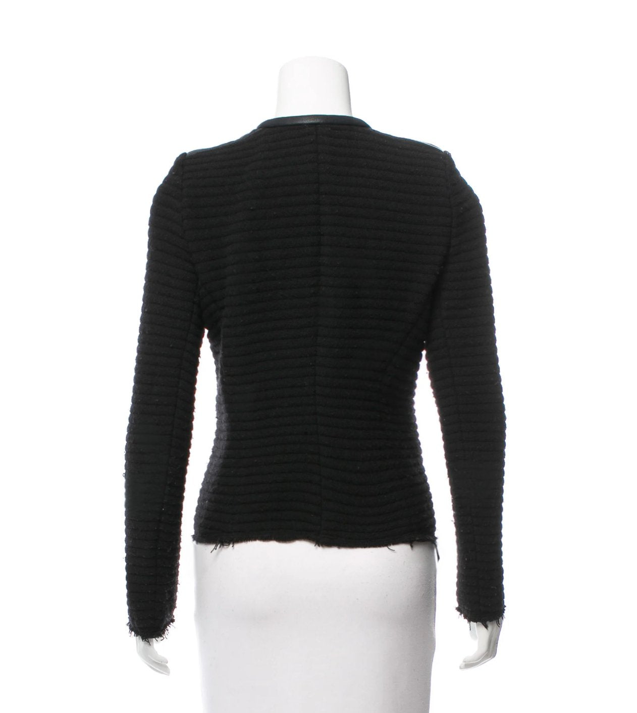 Leather Trim knit Jacket