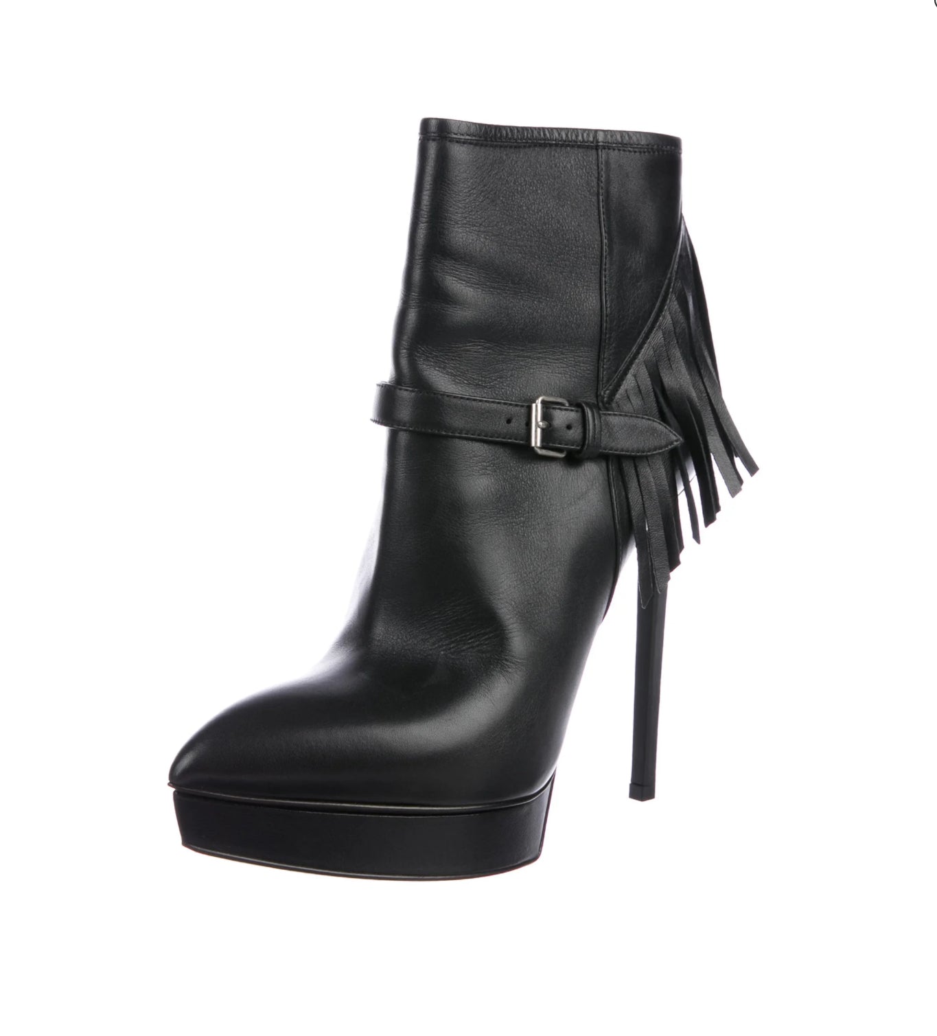 Fringe Platform Ankle Boots