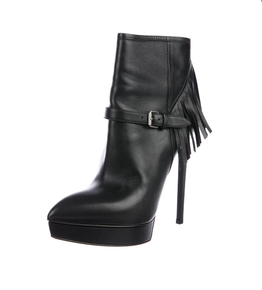 Fringe Platform Ankle Boots