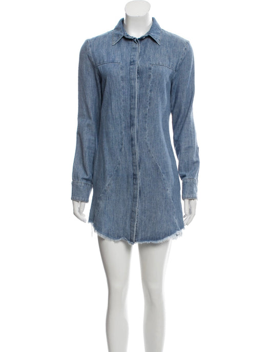 Denim Long Sleeve Shirt Dress
