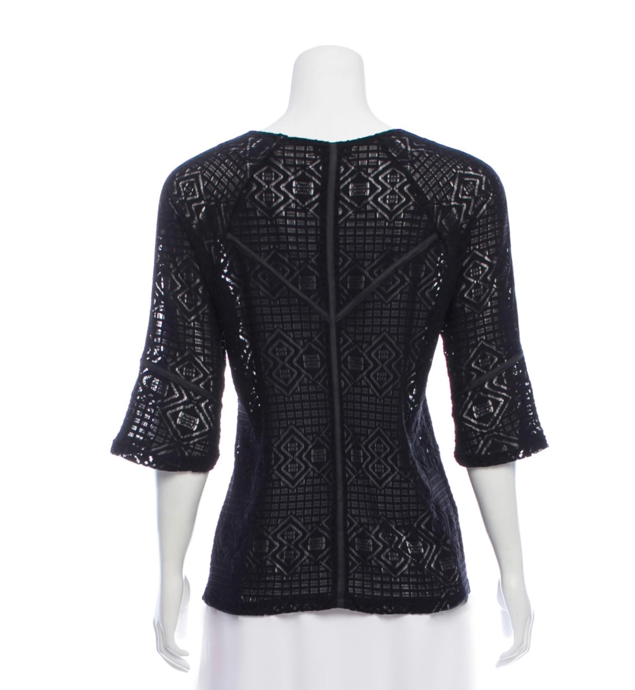 Open  Knit 3/4 Sleeve Top