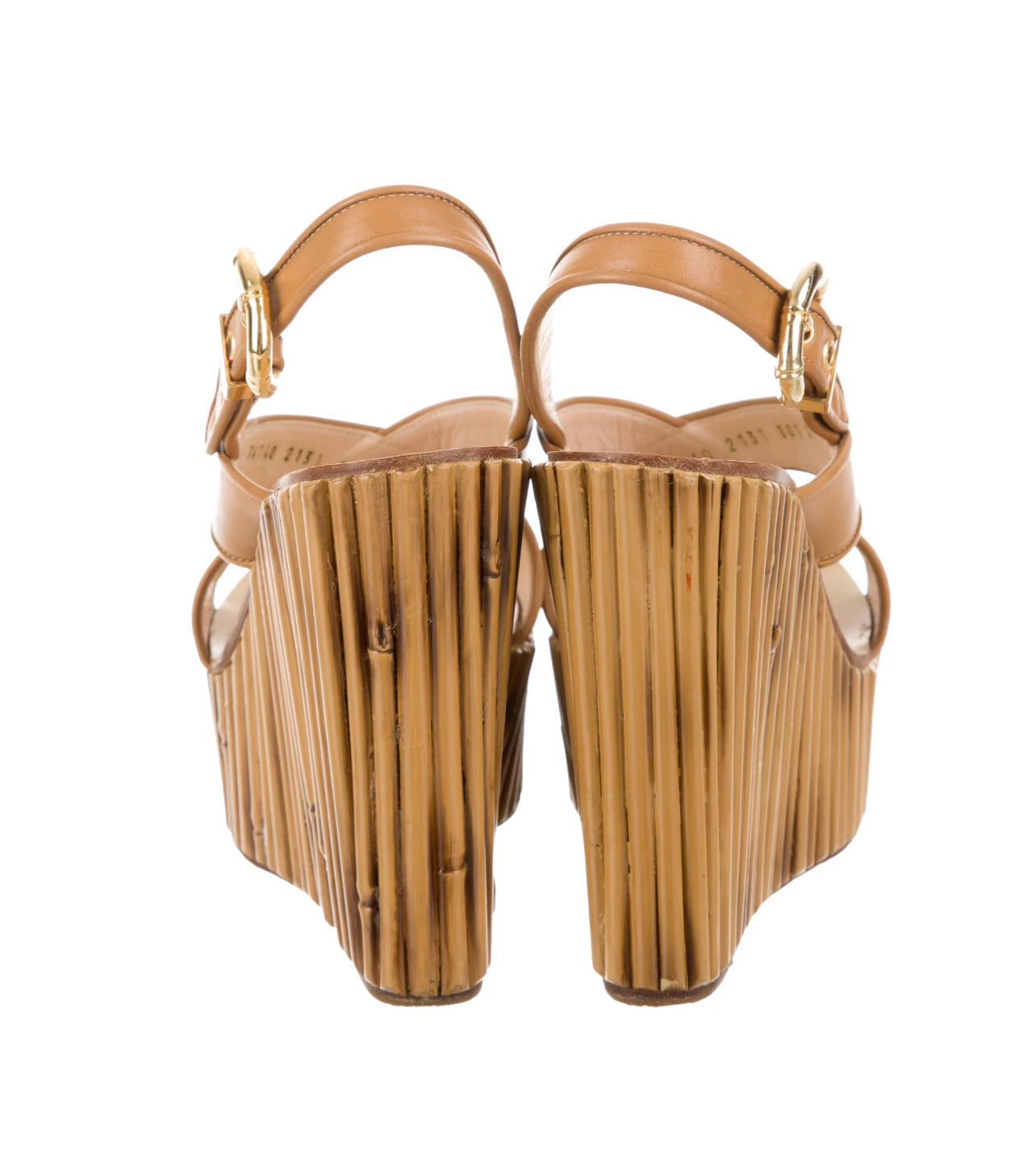 Leather Crossover Wedges