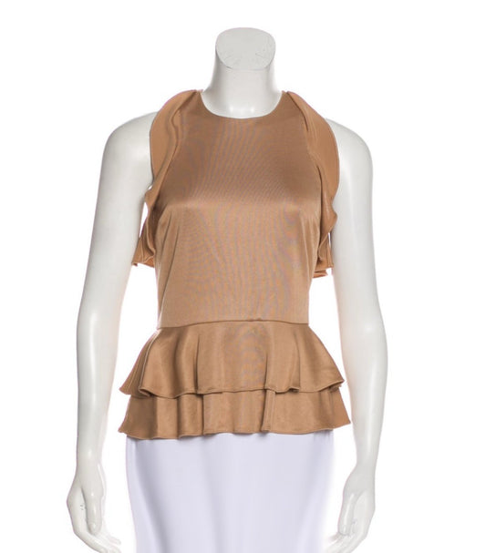 Ruffle Peplum Racer Back Top