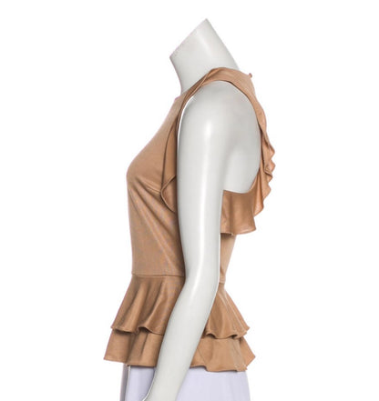 Ruffle Peplum Racer Back Top