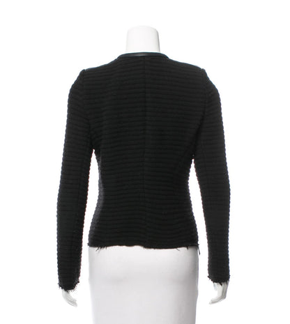 Leather Trim knit Jacket