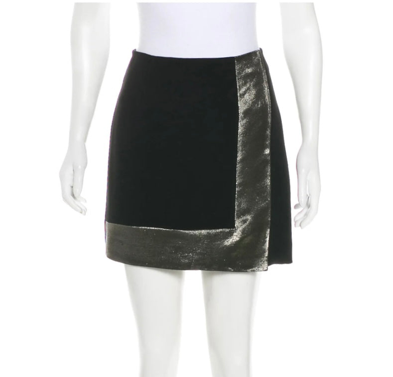 Silk Trim Mini Skirt