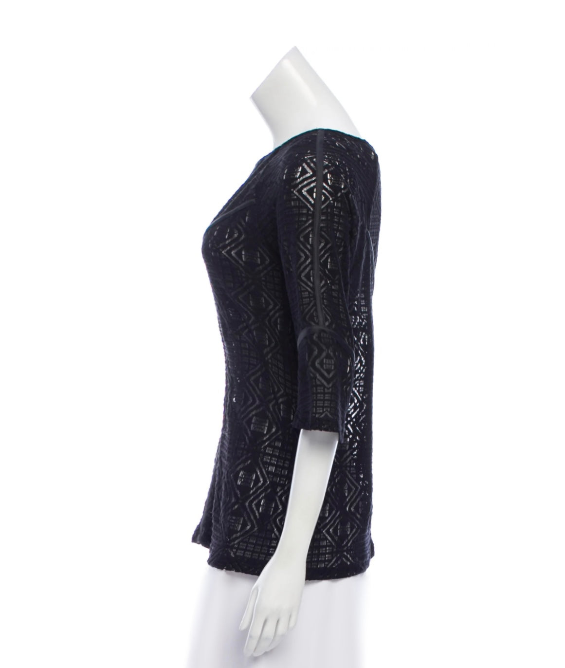 Open  Knit 3/4 Sleeve Top