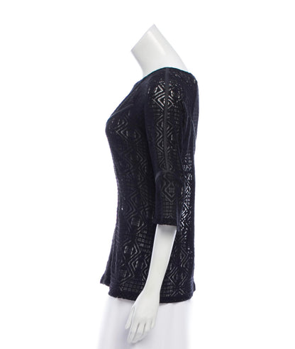 Open  Knit 3/4 Sleeve Top