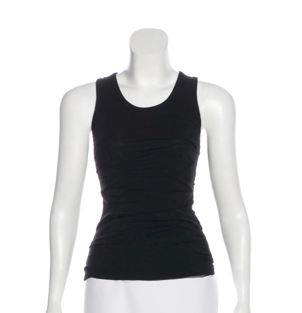 Mesh Ruched Sleeveless Top
