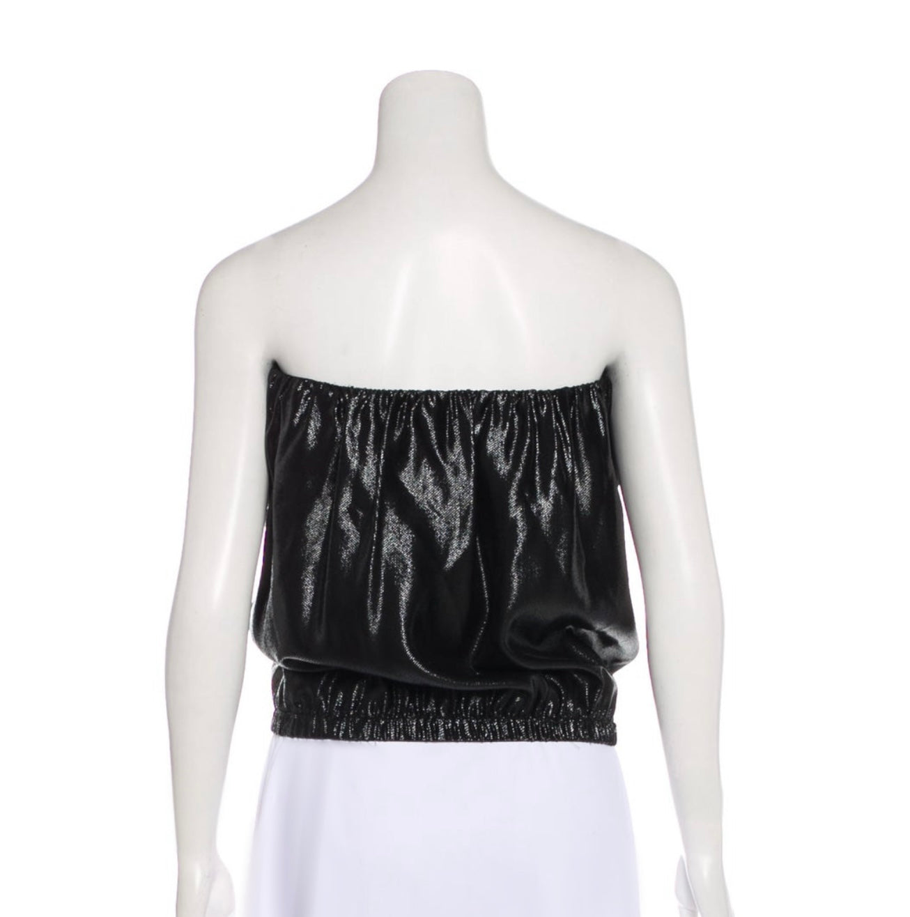 Metallic Silk Strapless Top