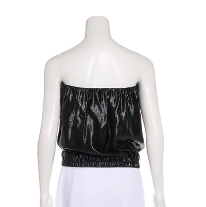 Metallic Silk Strapless Top