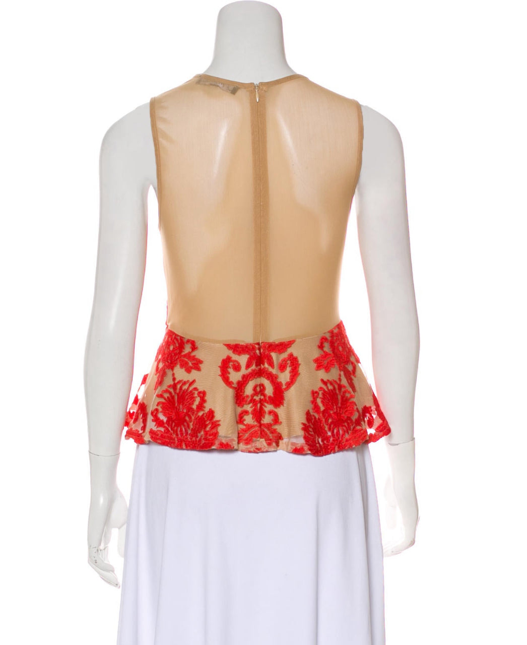 Peplum Mesh  Sleeveless Top