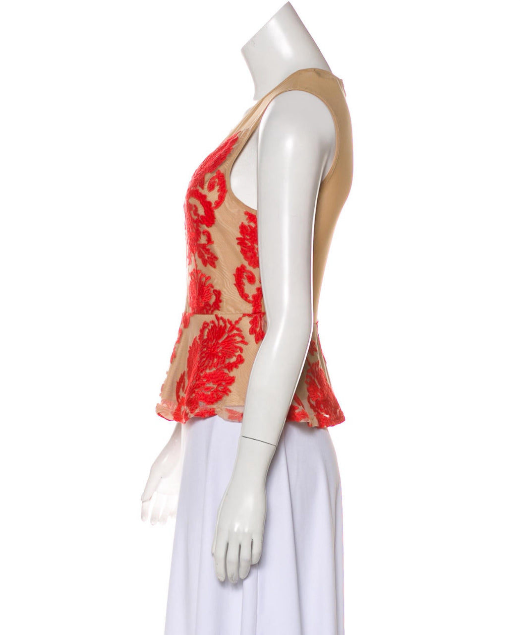 Peplum Mesh  Sleeveless Top