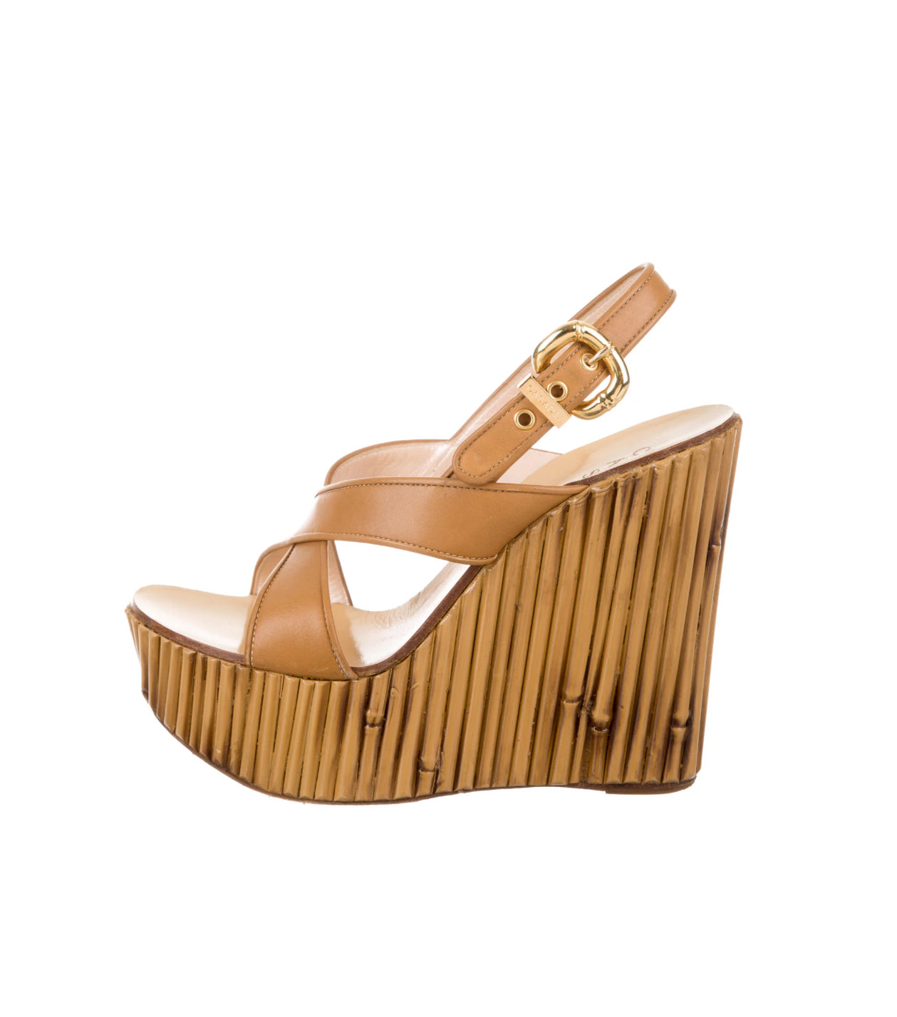 Leather Crossover Wedges