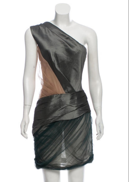 One Shoulder Knee Length Dress