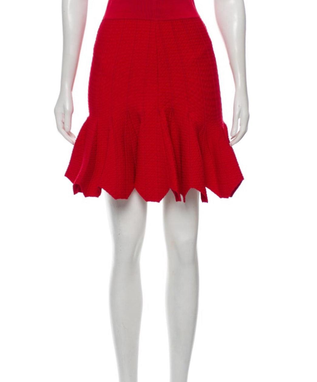 Knit Petals Knee Length Skirt